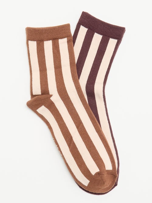Pack de 2 calcetines tobilleros estampados - Kiabi