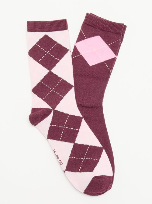 Pack de 2 calcetines tobilleros estampados - Kiabi