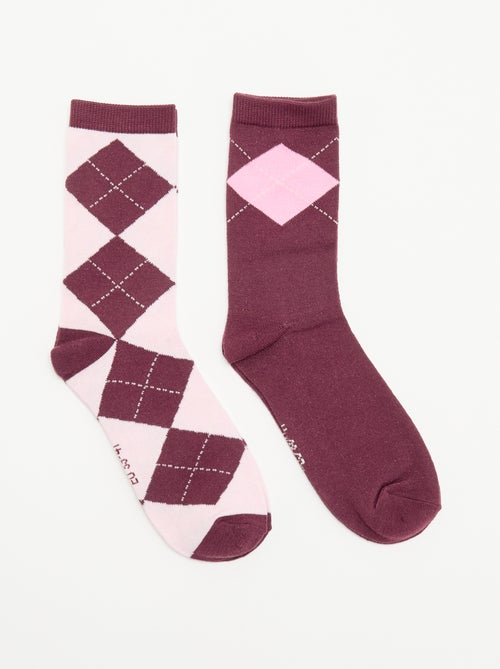 Pack de 2 calcetines tobilleros estampados - Kiabi