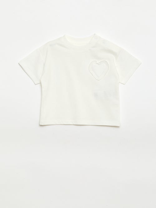 Pack de 2 camisetas con detalle en el pecho - Kiabi