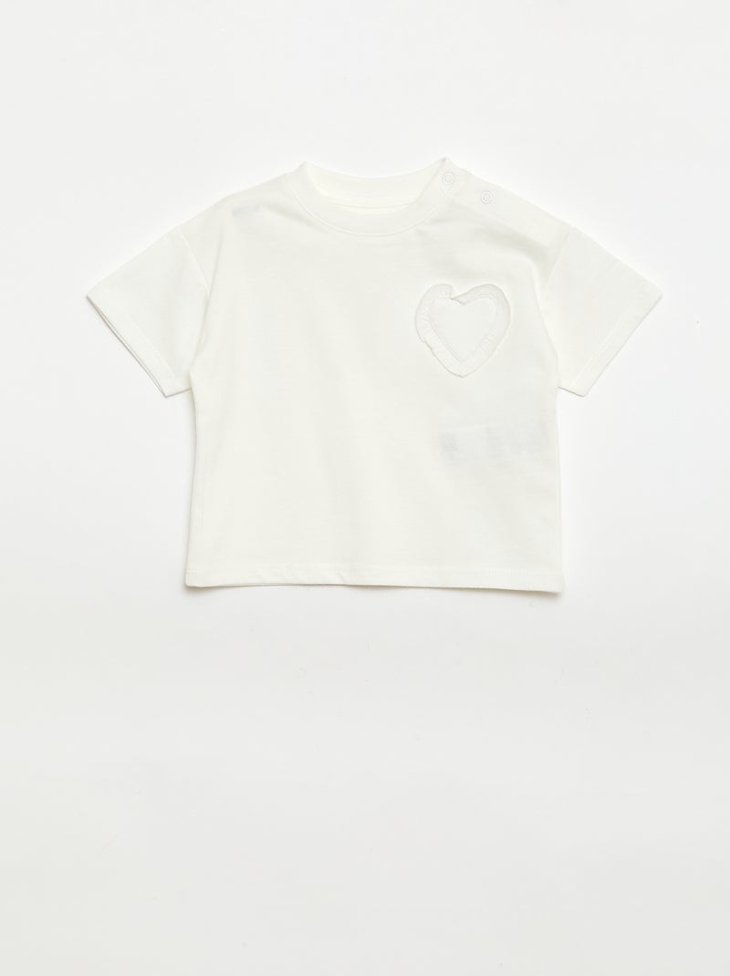Pack de 2 camisetas con detalle en el pecho Beige - Kiabi