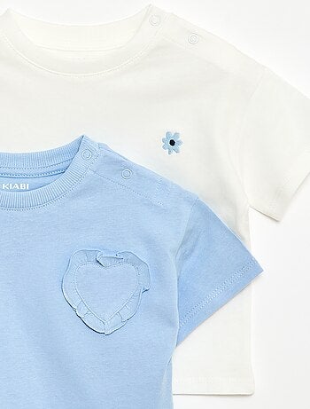 Pack de 2 camisetas con detalle en el pecho
