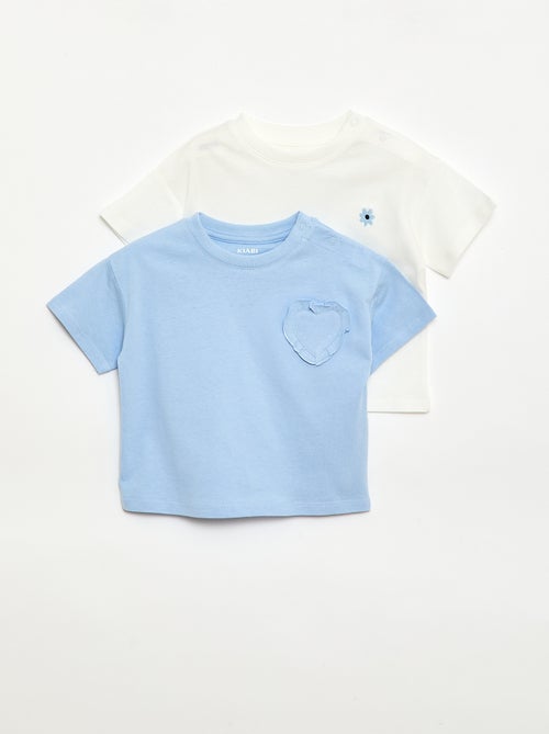 Pack de 2 camisetas con detalle en el pecho - Kiabi