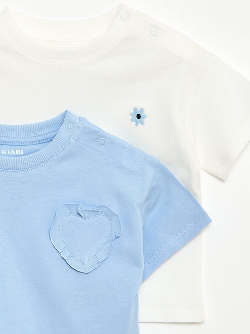 Pack de 2 camisetas con detalle en el pecho - Kiabi