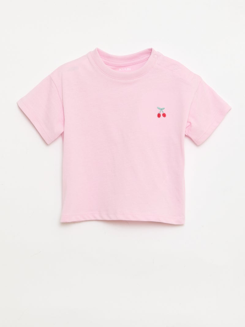 Pack de 2 camisetas con detalle en el pecho Rosa - Kiabi