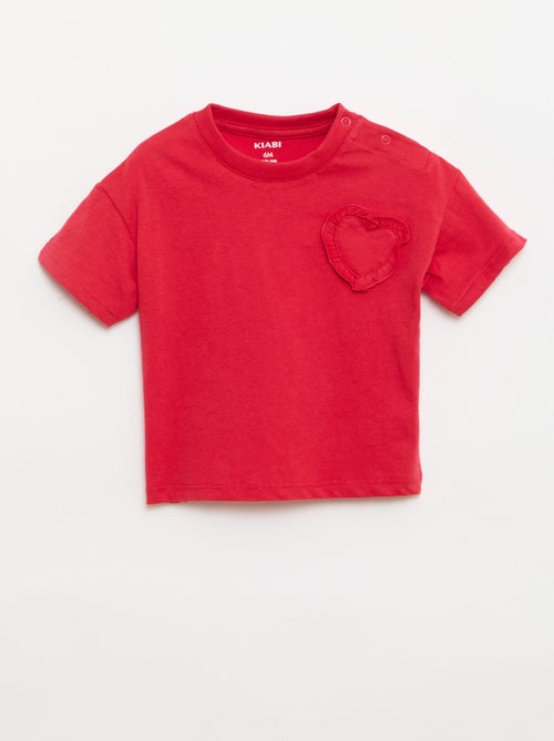 Pack de 2 camisetas con detalle en el pecho - Kiabi