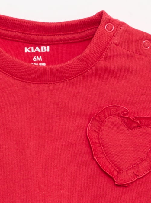 Pack de 2 camisetas con detalle en el pecho - Kiabi