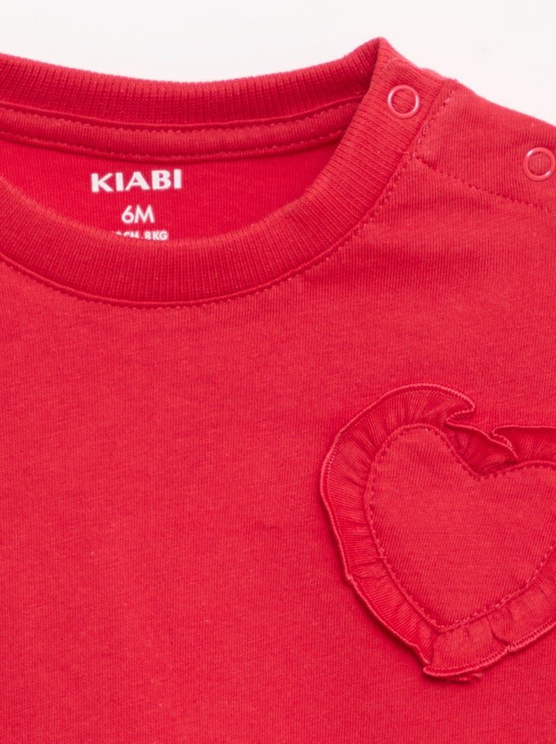 Pack de 2 camisetas con detalle en el pecho Rosa - Kiabi