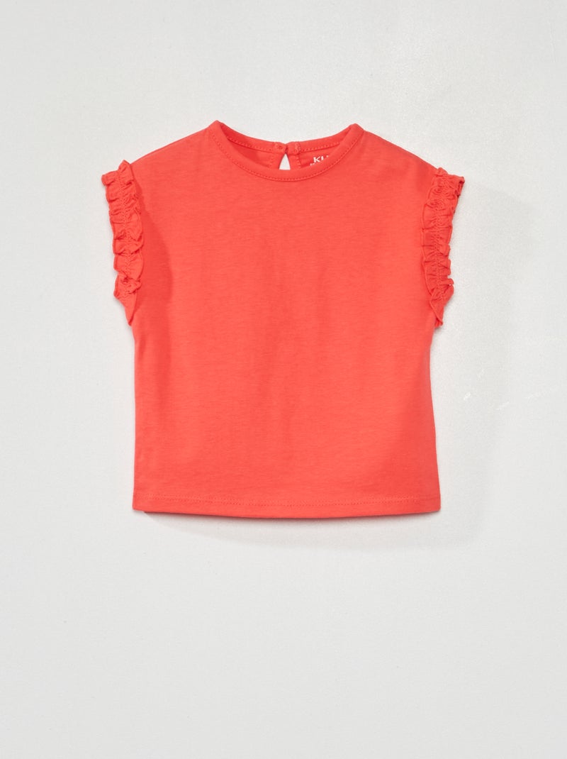 Pack de 2 camisetas con frunces y volantes BLANCO - Kiabi