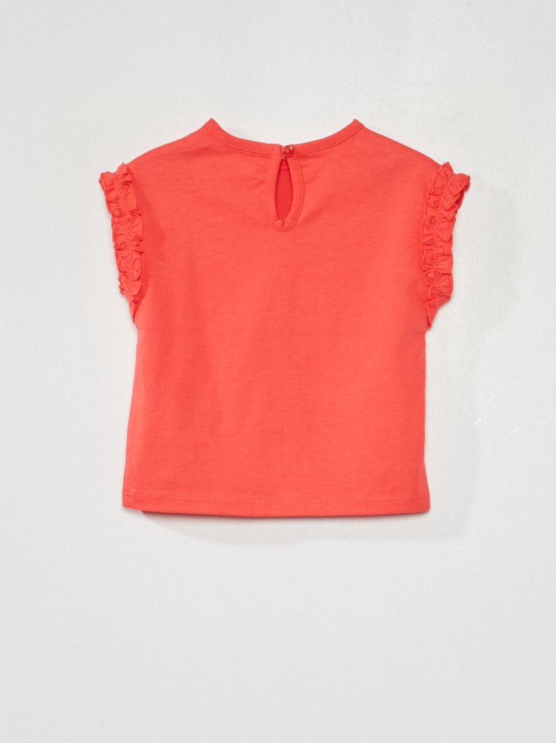 Pack de 2 camisetas con frunces y volantes BLANCO - Kiabi