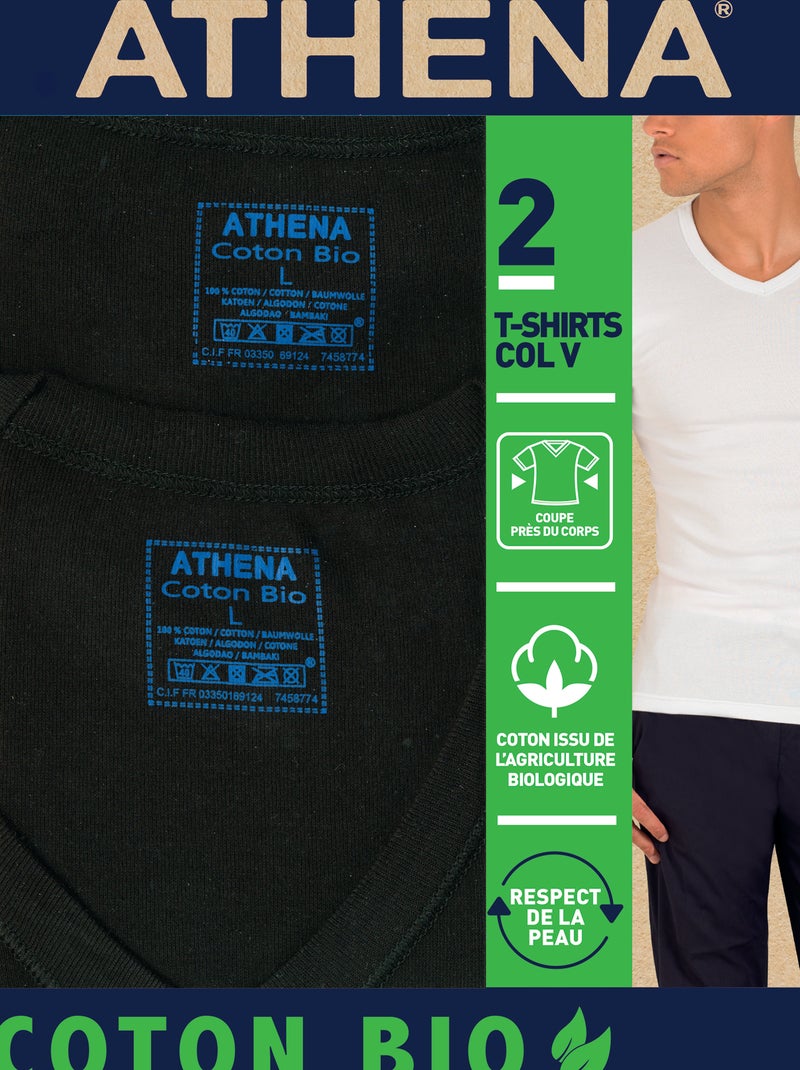 Pack de 2 camisetas de algodón 'Athena' NEGRO - Kiabi