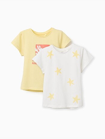 Pack de 2 camisetas de algodón con estampado de palmeras