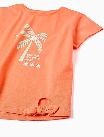 Pack de 2 camisetas de algodón con estampado de palmeras