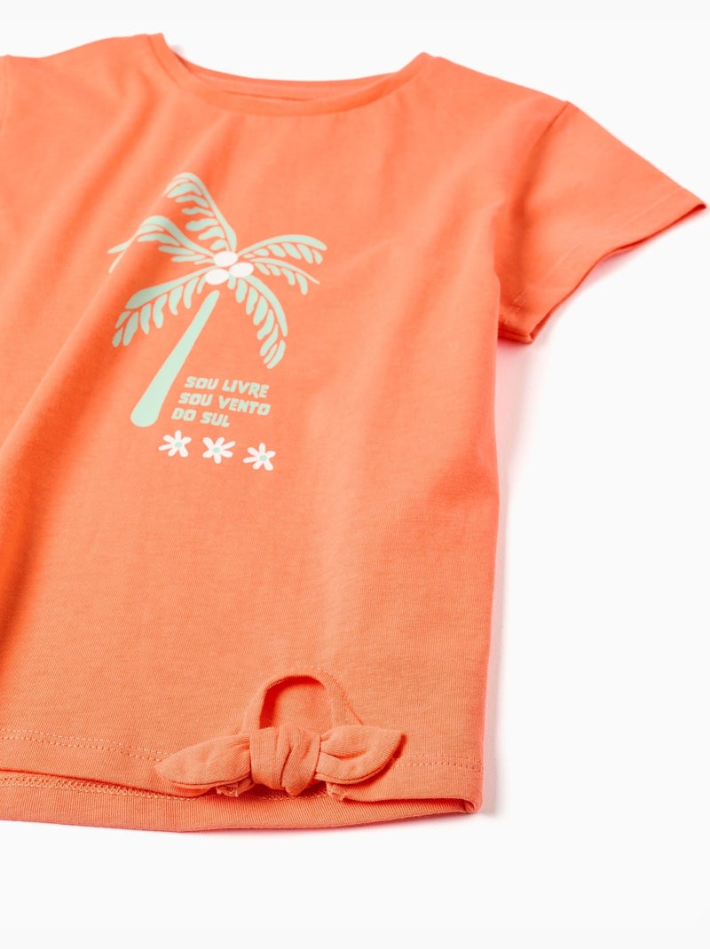 Pack de 2 camisetas de algodón con estampado de palmeras Negro Naranja - Kiabi