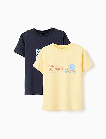 Pack de 2 camisetas de algodón con estampados de playa