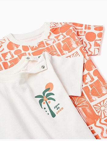 Pack de 2 camisetas de algodón con estampados de playa