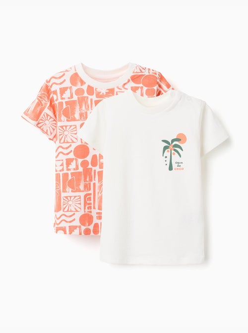 Pack de 2 camisetas de algodón con estampados de playa - Kiabi