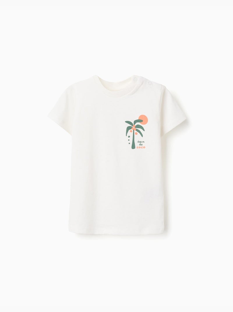 Pack de 2 camisetas de algodón con estampados de playa Blanco - Kiabi