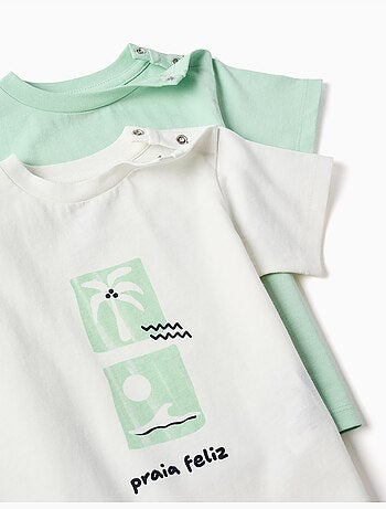 Pack de 2 camisetas de algodón con estampados de playa