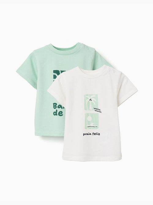 Pack de 2 camisetas de algodón con estampados de playa - Kiabi