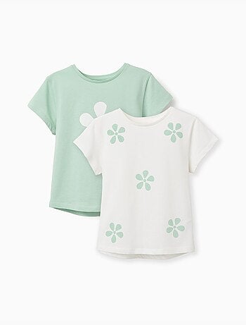 Pack de 2 camisetas de algodón con estampado de palmeras