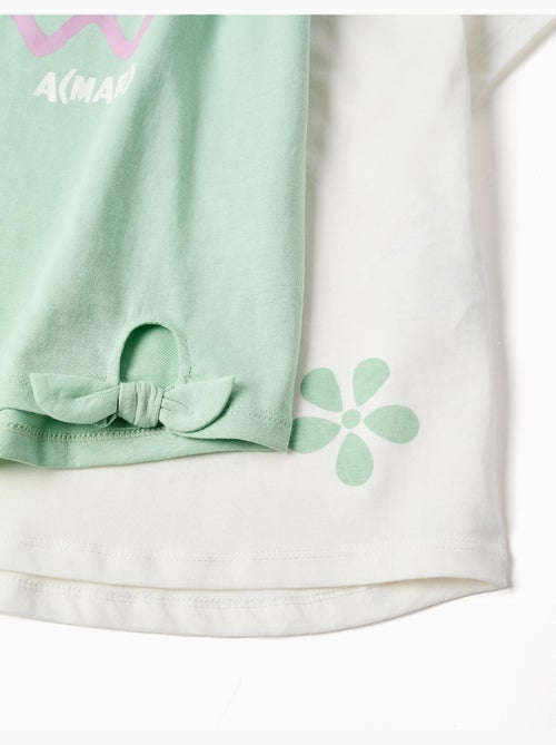 Pack de 2 camisetas de algodón con estampados florales - Kiabi Pack de 2 camisetas de algodón con estampados florales - Kiabi