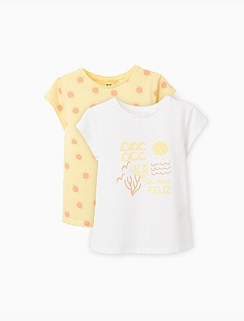 Pack de 2 camisetas de algodón con estampados veraniegos
