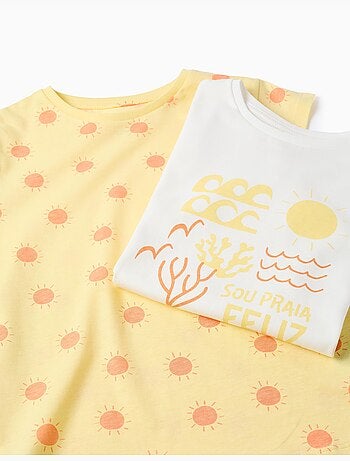 Pack de 2 camisetas de algodón con estampados veraniegos