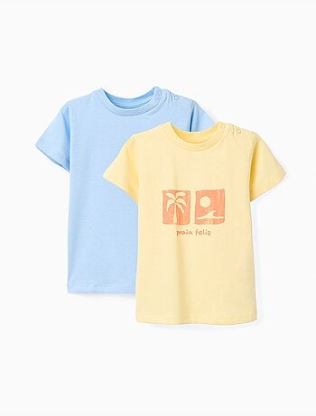 Pack de 2 camisetas de algodón con estampados de playa