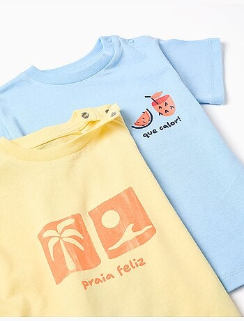 Pack de 2 camisetas de algodón con estampados de playa