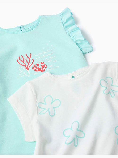 Pack de 2 camisetas de algodón con estampados veraniegos - Kiabi