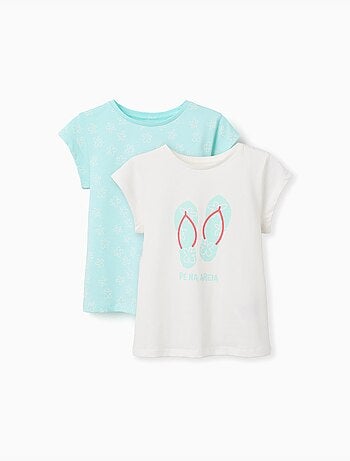 Pack de 2 camisetas de algodón con estampados veraniegos