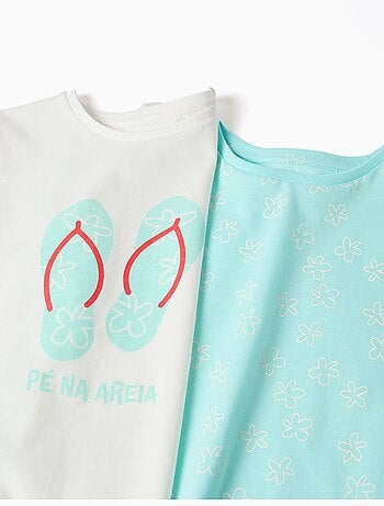 Pack de 2 camisetas de algodón con estampados veraniegos