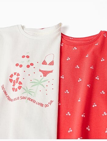 Pack de 2 camisetas de algodón con estampados veraniegos