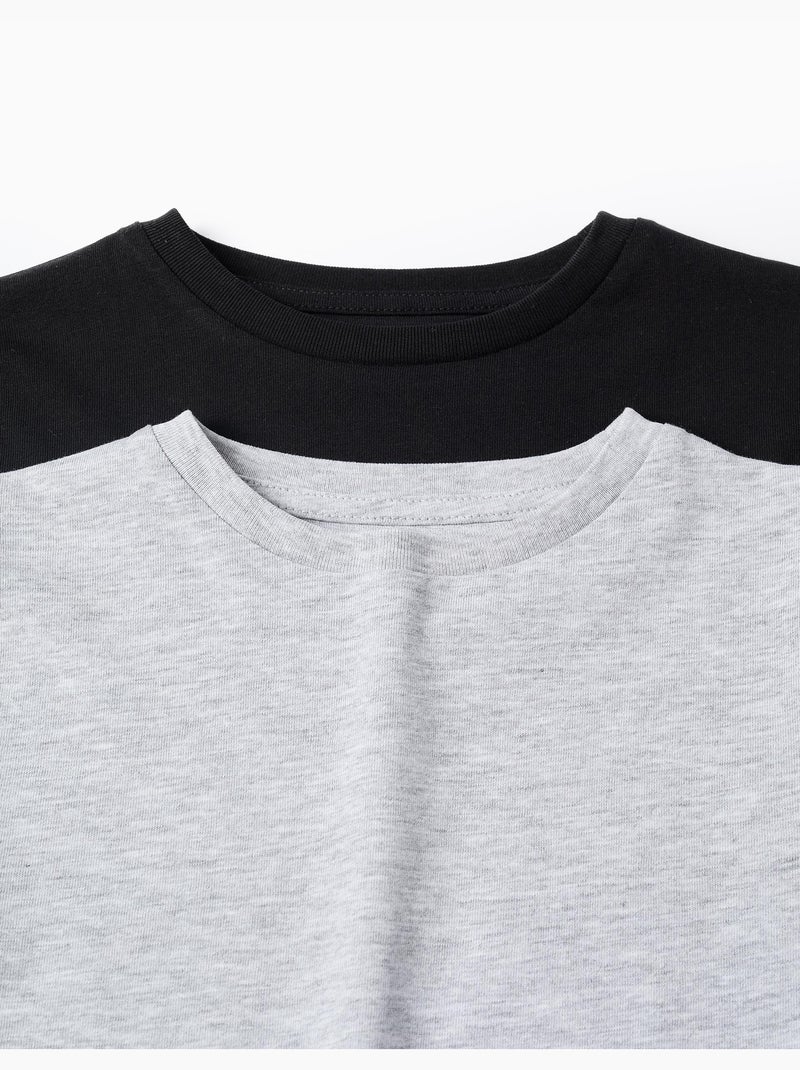 Pack de 2 camisetas de algodón de manga larga Negro Negro - Kiabi
