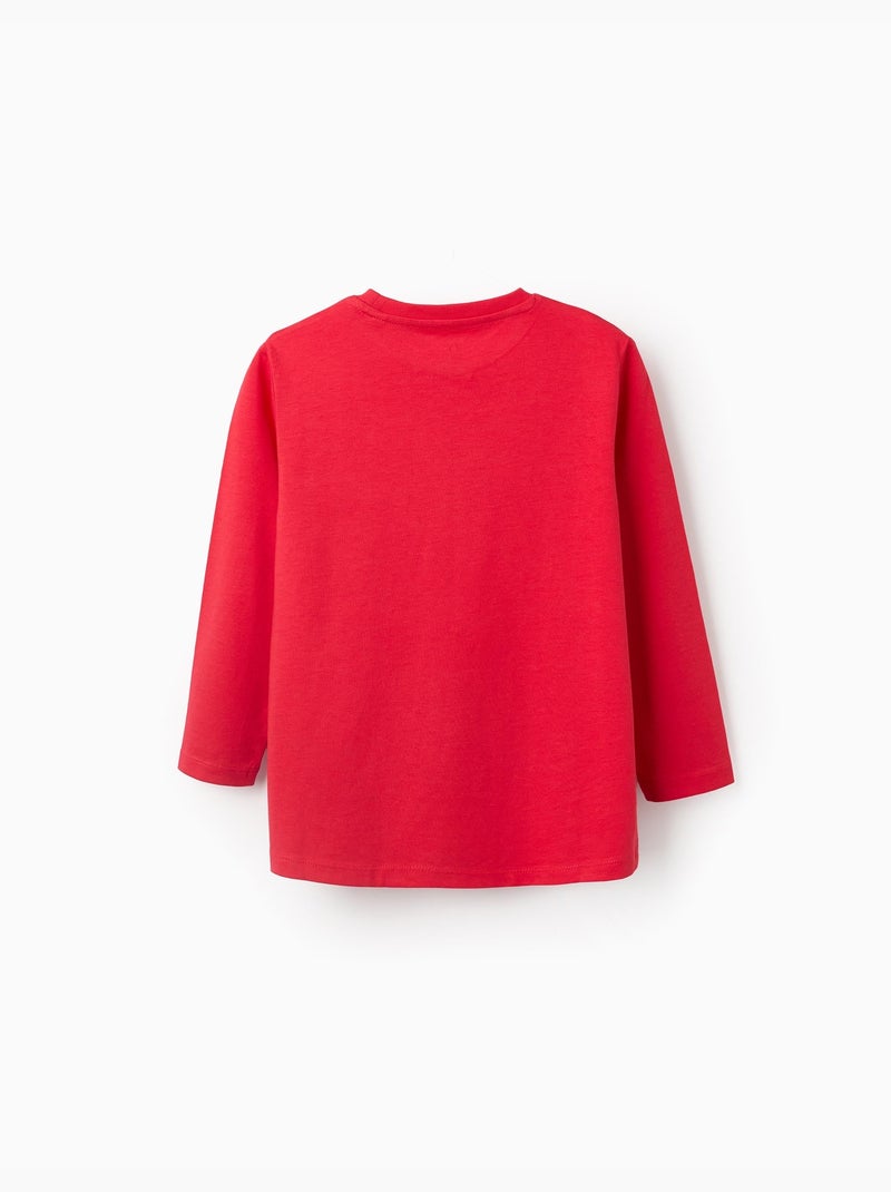 Pack de 2 camisetas de algodón de manga larga Rojo - Kiabi