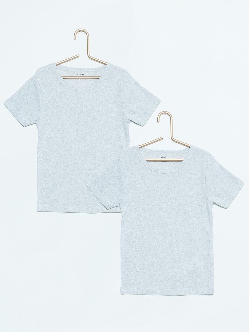 Pack de 2 camisetas de algodón gris - Kiabi