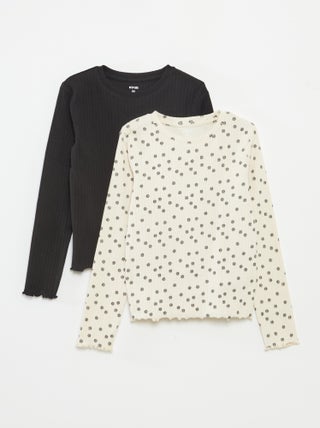 Pack de 2 camisetas de canalé