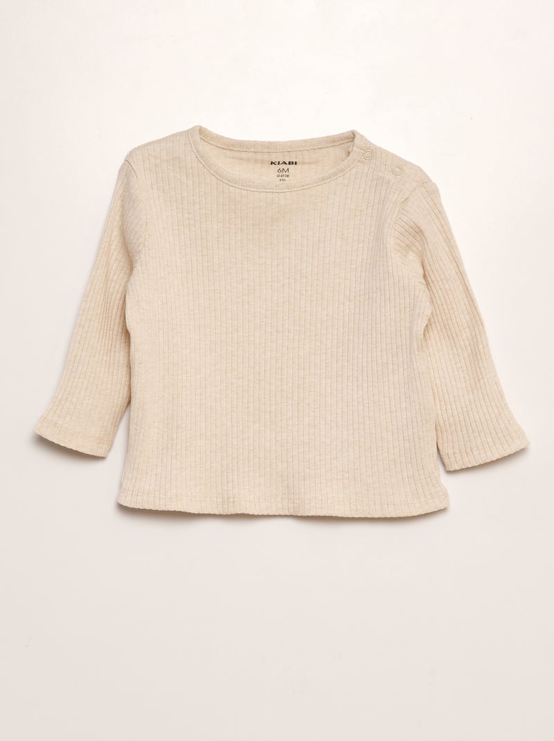 Pack de 2 camisetas de canalé GRIS - Kiabi