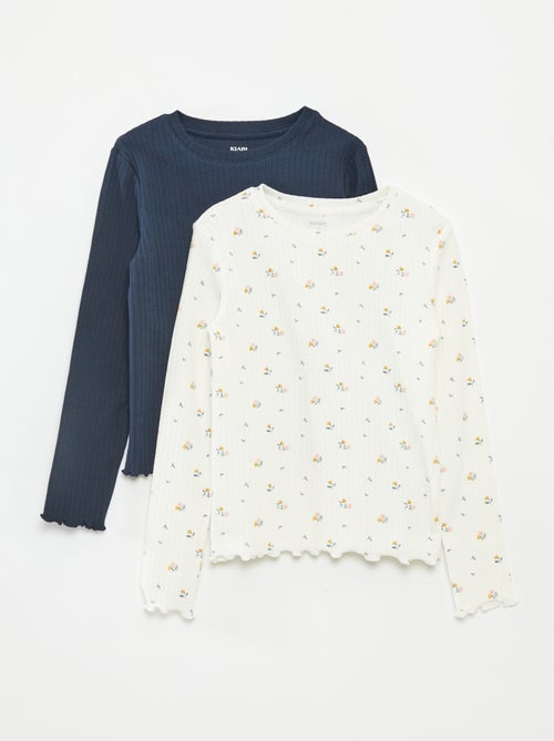 Pack de 2 camisetas de canalé - Kiabi