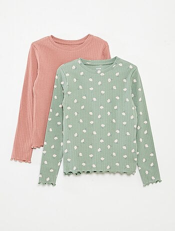 Pack de 2 camisetas de canalé
