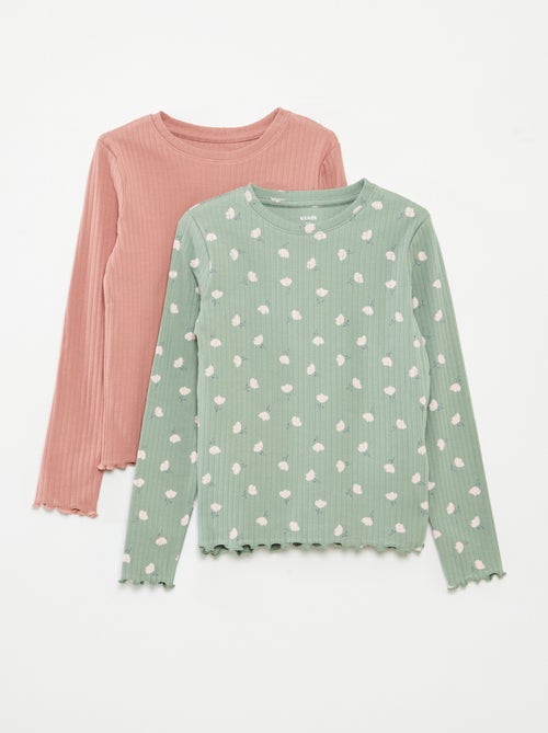Pack de 2 camisetas de canalé - Kiabi