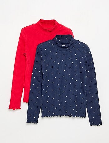 Pack de 2 camisetas de cuello alto