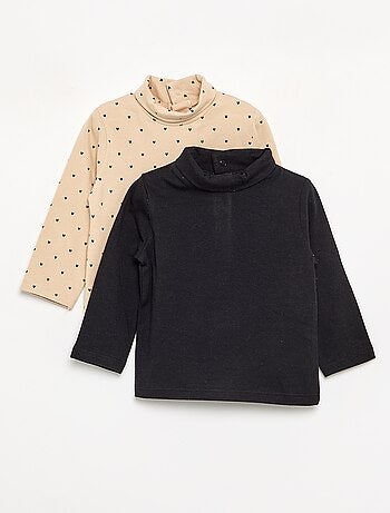 Pack de 2 camisetas de cuello alto