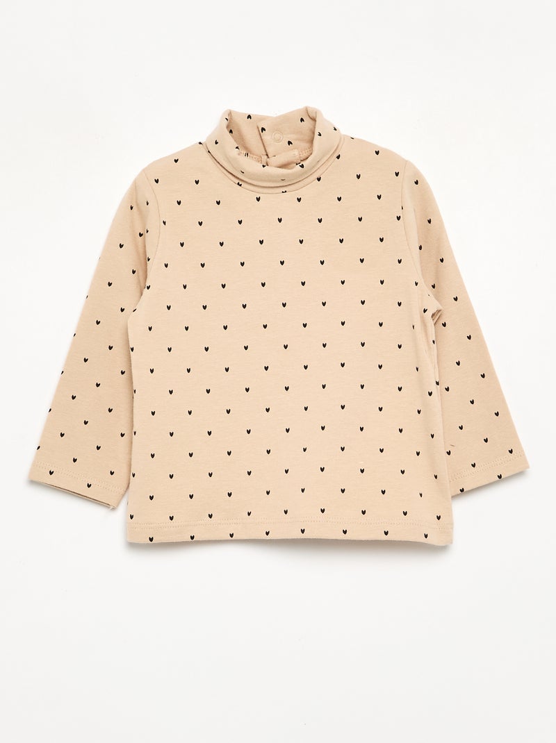 Pack de 2 camisetas de cuello alto Beige - Kiabi