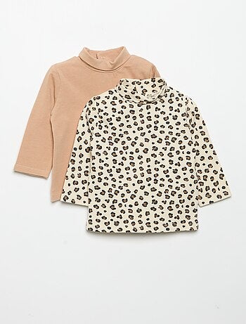 Pack de 2 camisetas de cuello alto