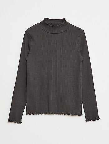 Pack de 2 camisetas de cuello alto de canalé
