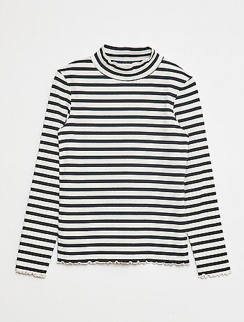 Pack de 2 camisetas de cuello alto de canalé