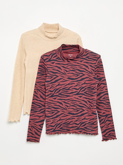 Pack de 2 camisetas de cuello alto - Kiabi