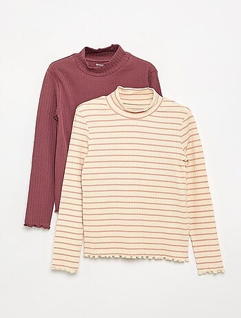 Pack de 2 camisetas de cuello alto